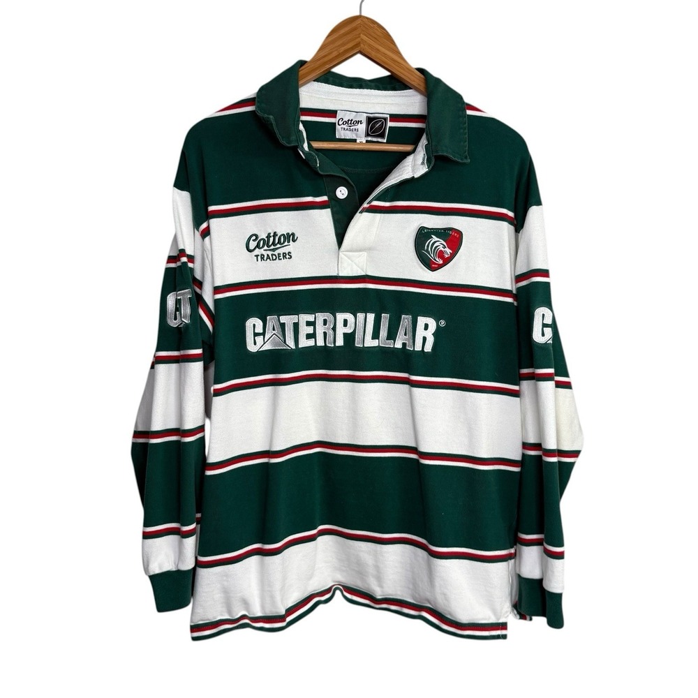 Cotton Traders Leicester Tigers Rugby Men's Shirt XL Long Sleeve Collar